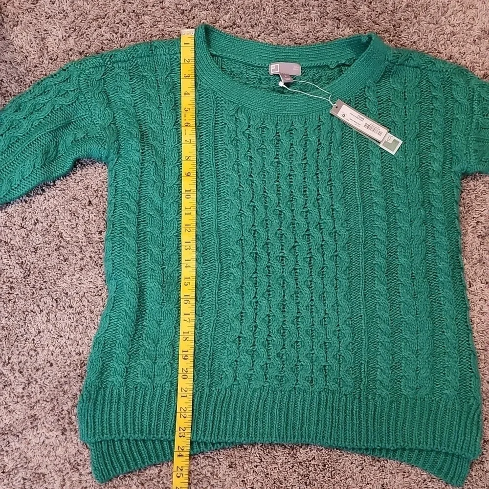 NWT JCP Green Wool Blend Crew Neck Sweater Size Small